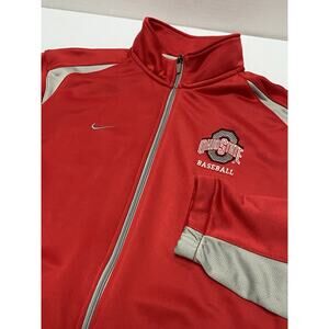 Nike Ohio State Baseball Red Dri Fit Full Zip Long Sleeve Jacket. Mens Medium